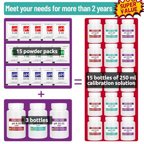 15 Pack pH 4.00/7.00/10.01 Calibration Buffer Powder Kit pH 7.00/4.00/10.01