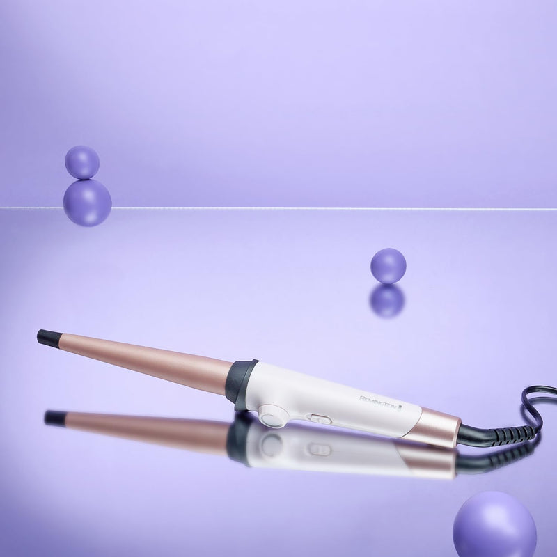 Remington Almond Allure Curling Wand, 13–25mm Tapered Barrel, Cream | Advanced Ceramic Plus Almond Oil, 30 Heat Settings, Fast Heat-up, Worldwide Voltage, CI4807 Model