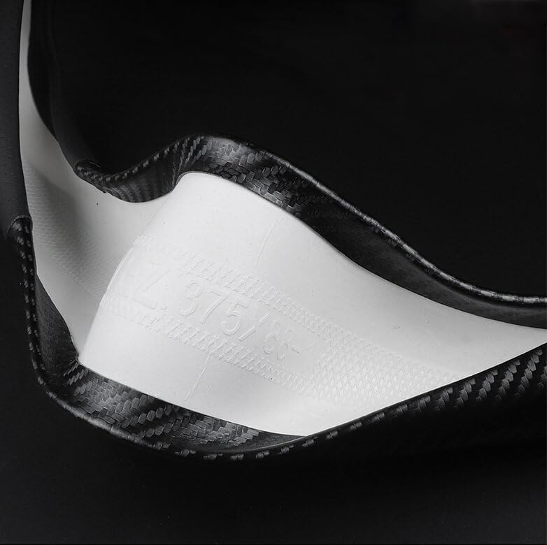 Carodi Carbon Fiber Leather Car Steering Wheel Cover ，for Tesla Model 3 / Model Y Steering Wheel Cover Black-B