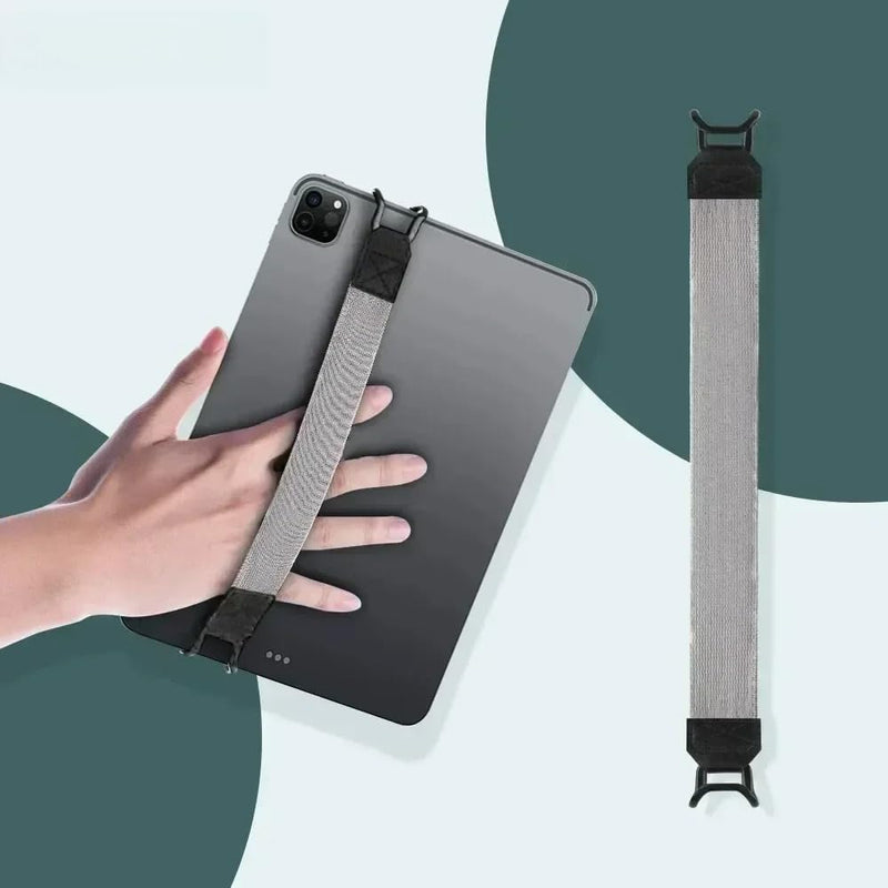 for iPad 9.7 10.5 inch Hand Strap Leather Handle Grip Security Hand-Strap (Black) black