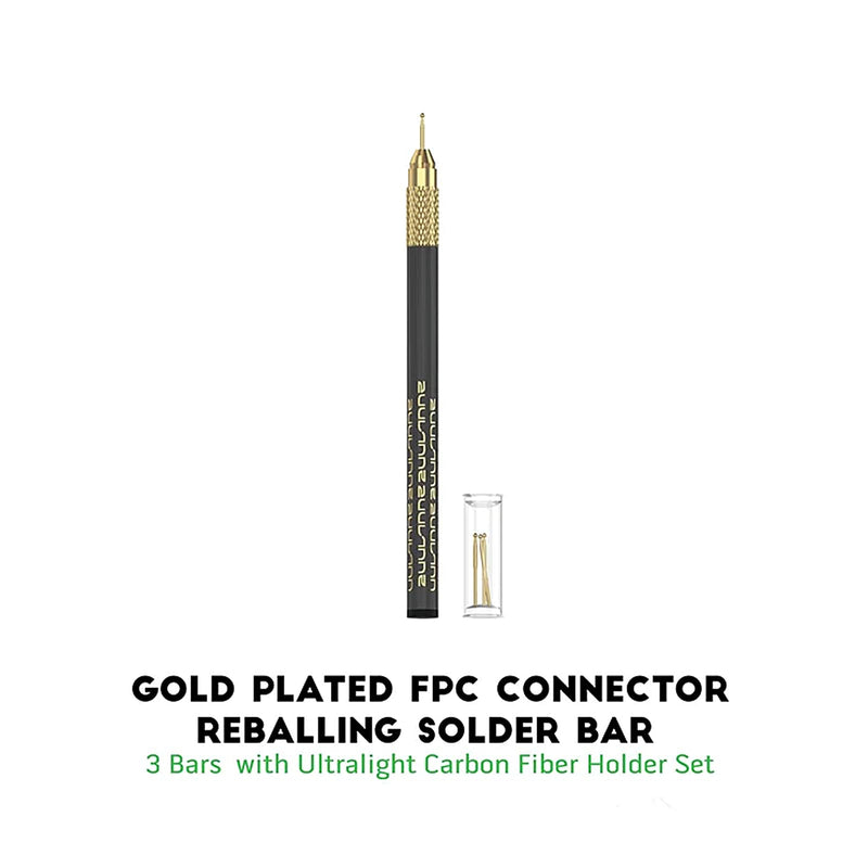 DIYPHONE Tin Drag Needle Set Gold Plated FPC Connector Reballing Solder with 3 Bars Ultralight Carbon Fiber Handle Kit Quick Tin Suction For Phone Motherboard BGA Soldering Repair Tool