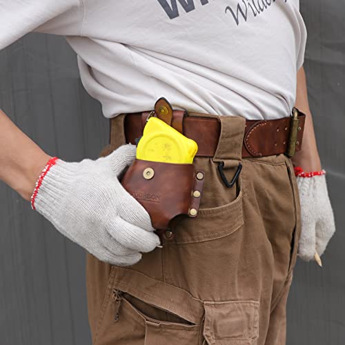 TOURBON Leather Tape Measure Pouch Belt Tool Carrier Holder Holster