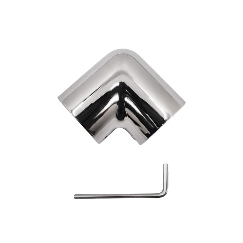 SHENGHUISS Boat Hand Rail Fitting Marine Grade 316 Stainless Steel Boat Accessories Polished Pipe Connector with L Shape Hex Key 1-1/4 inch 90 Degree