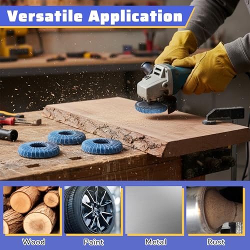 23 PCS Die Grinder Sanding Disc 2 Inch Roll Lock Rapid Replacement Sanding Discs Flat Flap Discs with 1/4" Holder, 40 60 80 120Grit for Wood Metal Sand ing, Rust Removal, Grinding and Finishing