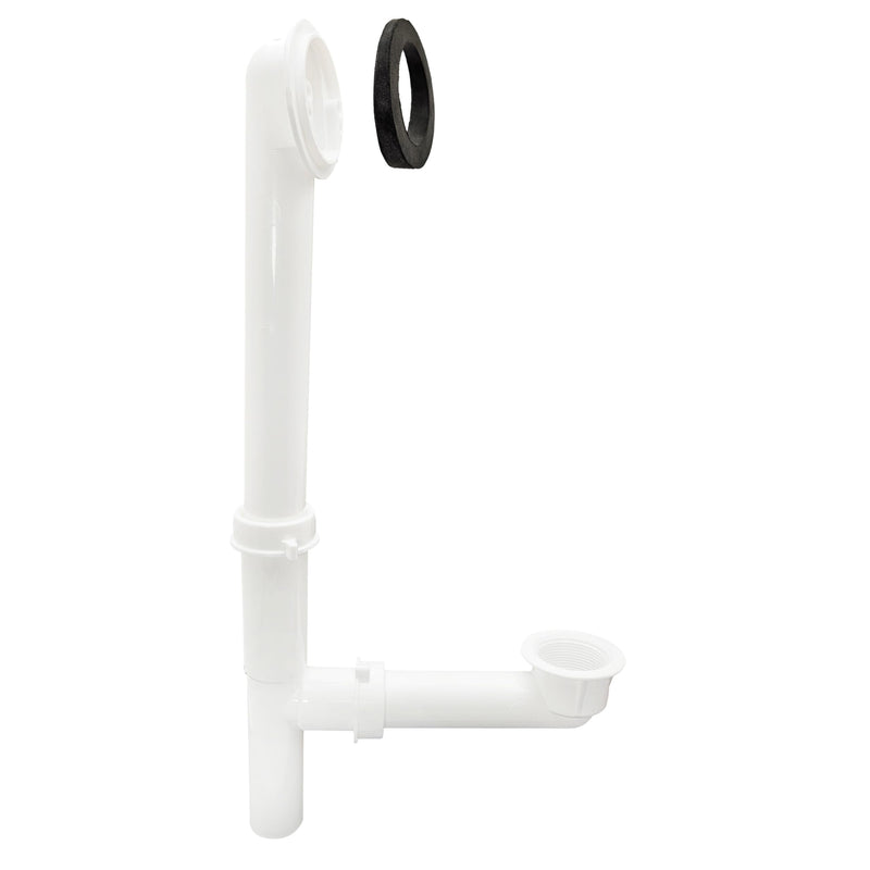 Westbrass 593244-62 White 1-1/2" Tubular Tip Toe Bath Waste Drain Kit, Matte Black, 1 Pack 1-Pack