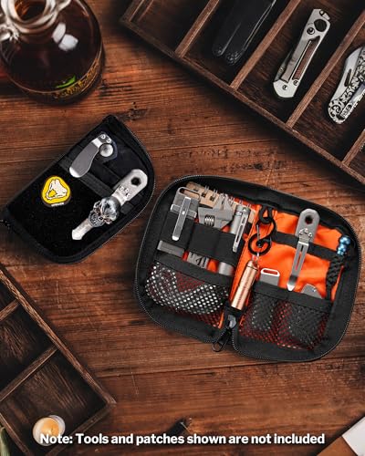 VIPERADE VE10 EDC Pouch Small Multitool Pocket Pouch with DIY Patche Area Black