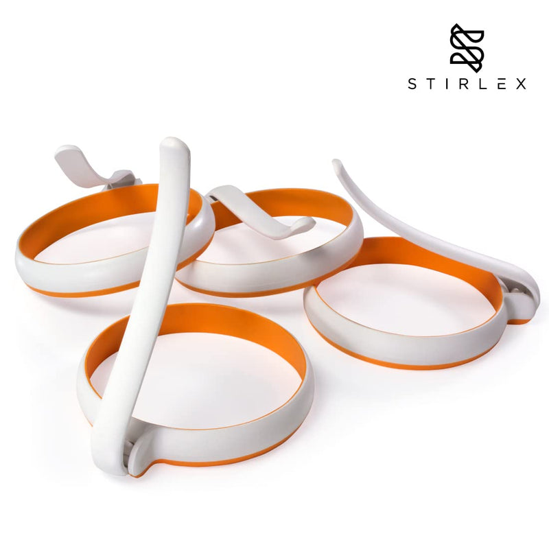 4-inch Silicone Fried Egg Rings Set, 4-pack, Round Mold for Pancakes, Breakfast Sandwich, Nonstick