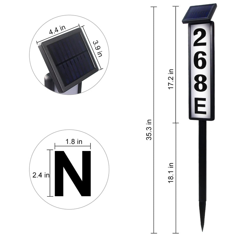 FLSEPAMB Solar Address Sign Lighted Solar House Numbers for Outside Address Plaques for House Address Sign Numbers for House, Yard, Garden, Waterproof Classic style