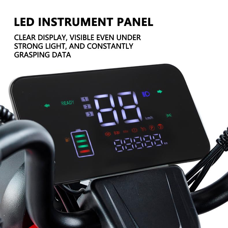 Minho 48V-72V Display Control Panel Digital Speedometer for Electric Scooter Bicycle E-Bike,Square Instrument Square