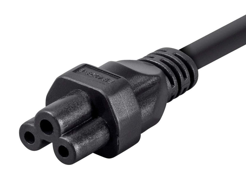 Monoprice Power Cord - NEMA 5-15P to IEC-320-C5, 18AWG, 7A/125V, SVT, 3-Prong, 6ft, Black 6 Feet