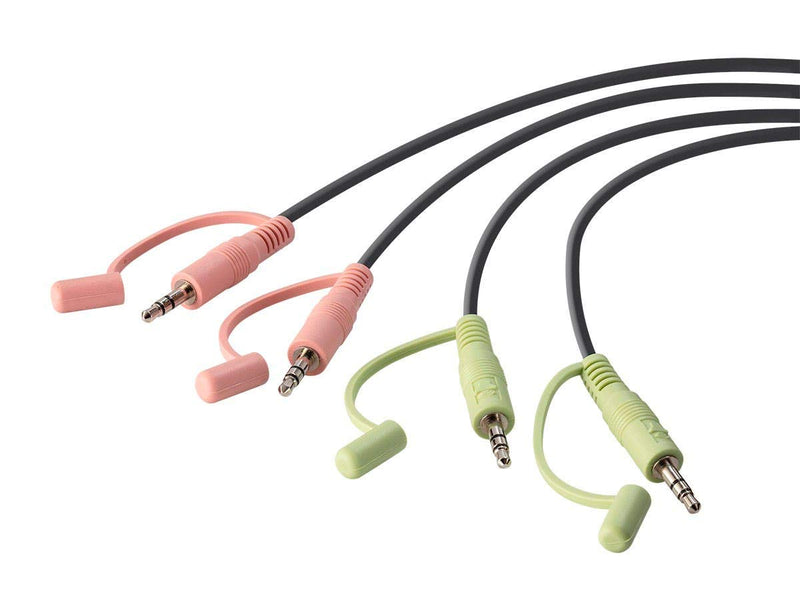 Monoprice 2-Port USB DisplayPort Cable KVM Switch, 4096x2160@30Hz with Remote Port Selector, Supports Microphone and Speakers