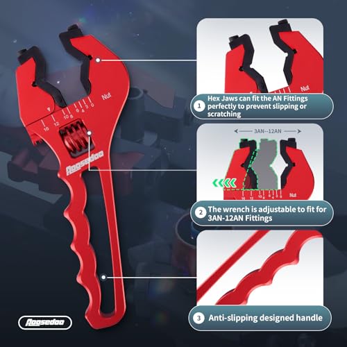 AN Fitting Wrench Anti-scratching AN Fitting Tool For 3AN-16AN Fitting Red