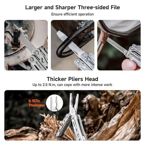 NexTool Mini Flagship F12 Keychain Multitool, Fifth Pocket Tools (Silver) Small
