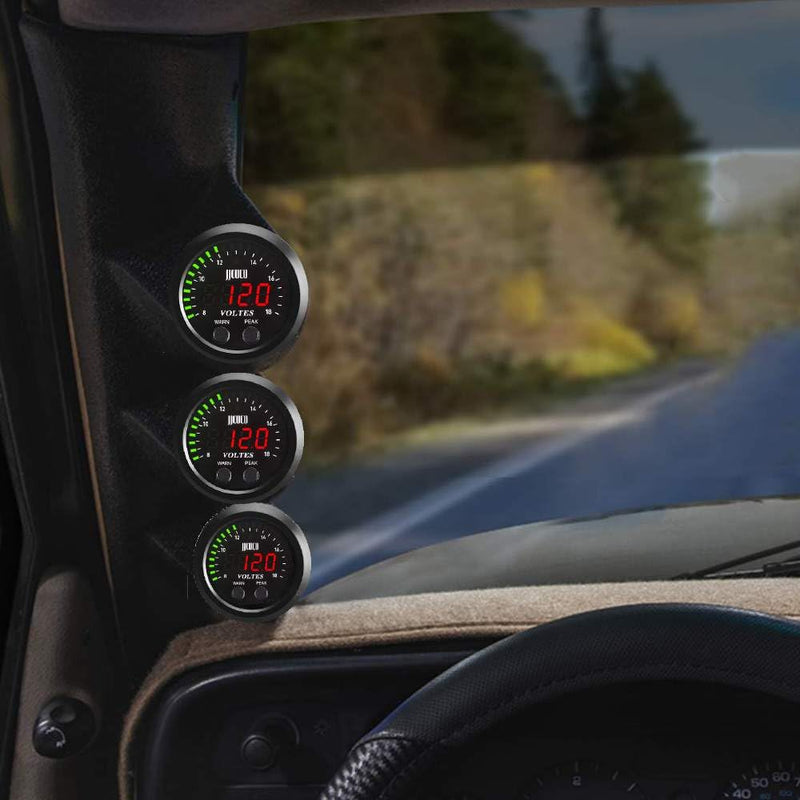 Universal Volt Gauge Voltage Meter Kit Car DC 12V Voltmeter Red Digital LED 2inches 52mm Digital Volt Voltage Gauge Compatible with Car Truck Vehicle Automotive