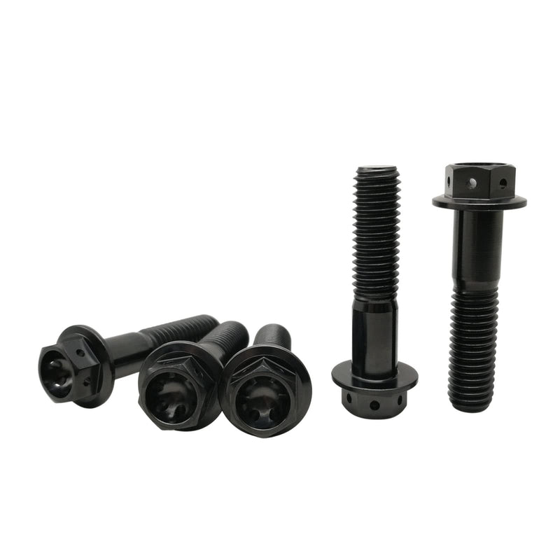 RISON Titanium Bolts - Hex Head Black GR5 Titanium Screws M10x1.25x60mm Pack of 5