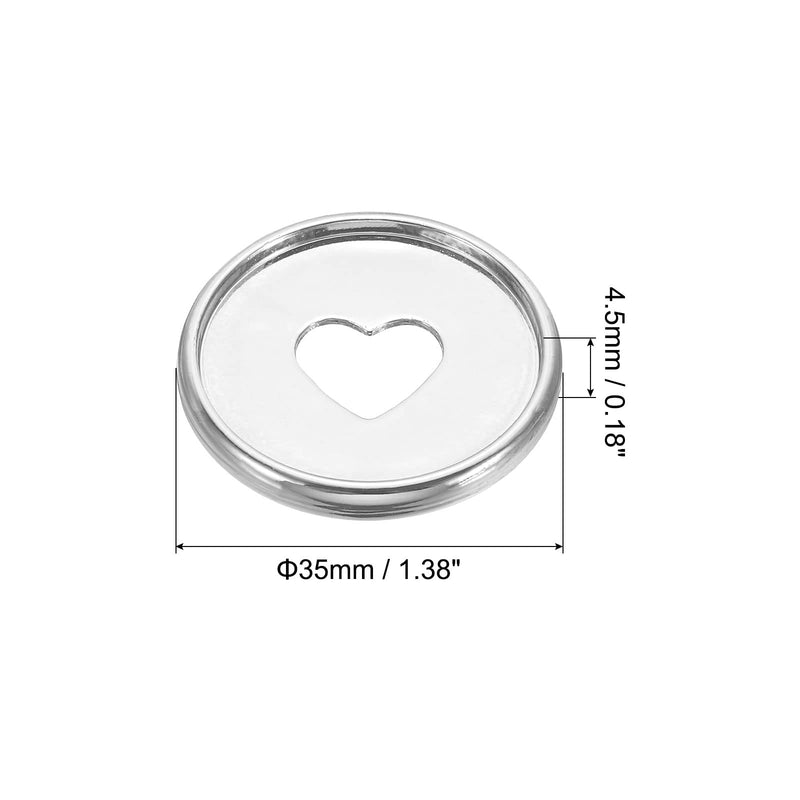 PATIKIL 35mm Plastic Book Binding Discs, 11 Pack Discbound Expansion Discs Plating Heart Binder Rings for DIY Notebook Planner, Silver