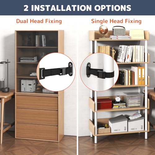 PUTORSEN Anti Tip Furniture Anchors, Heavy Duty Wall Safety Kit 4 sets