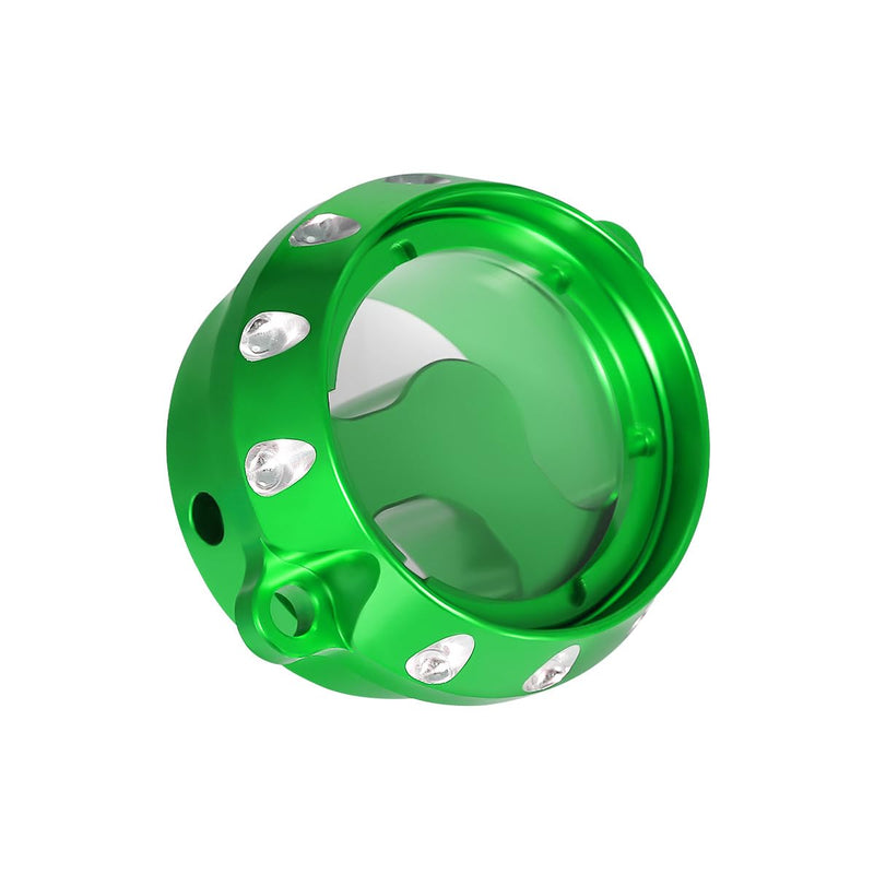 KLR 650 Motorcycle Perspective Oil Filter Cover Cap CNC Aluminum Compatible With KLR650 1987-2025 Green 3D Carving 131 green