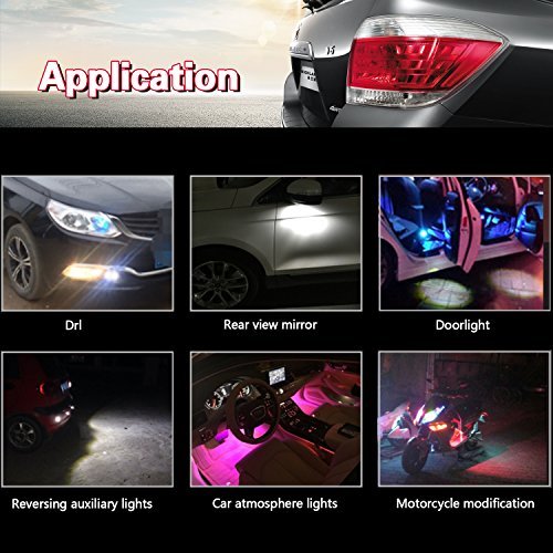 Eagle Eye Led - 10Pack Ultra Thin Daytime Running DRL Tail Lights for Car & Motorcycle, White, DiY, 12V White light (Black) Black case