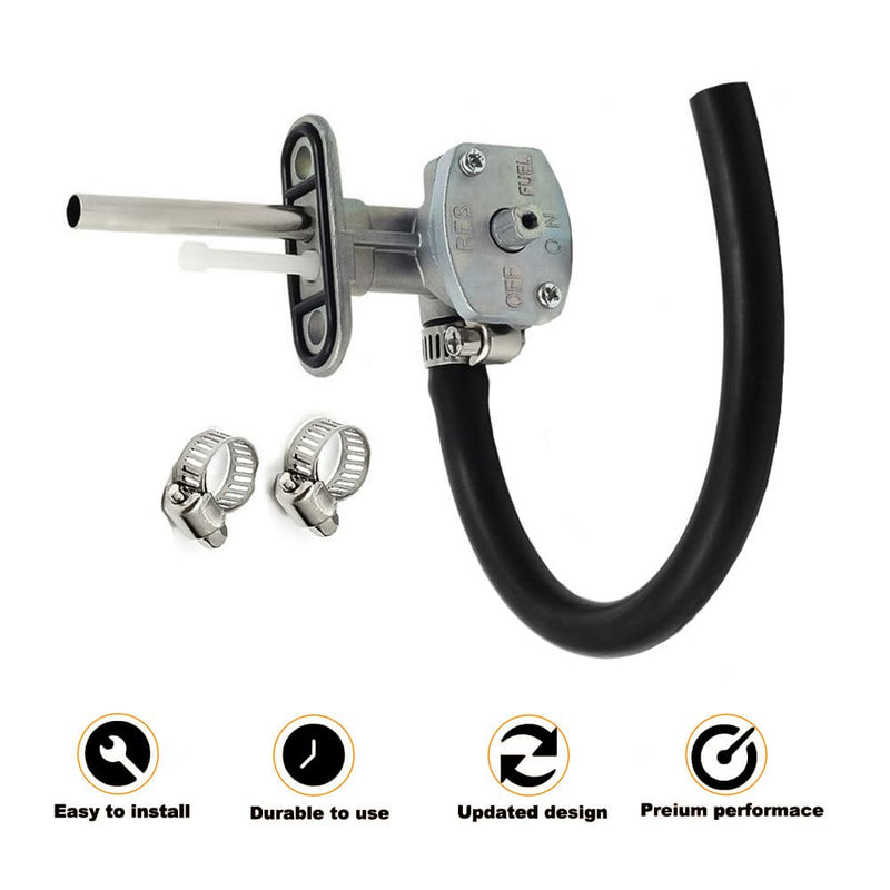 Earlyred Fuel Tank Switch Valve with Lever Screw Compatible with Yamaha Kodiak YFM400FA YFM450FA YFM400 YFM450 4x4 2003-2006 Fuel Petcock Switch Shutoff Valve and Lines Replace 5GH-24500-10-00