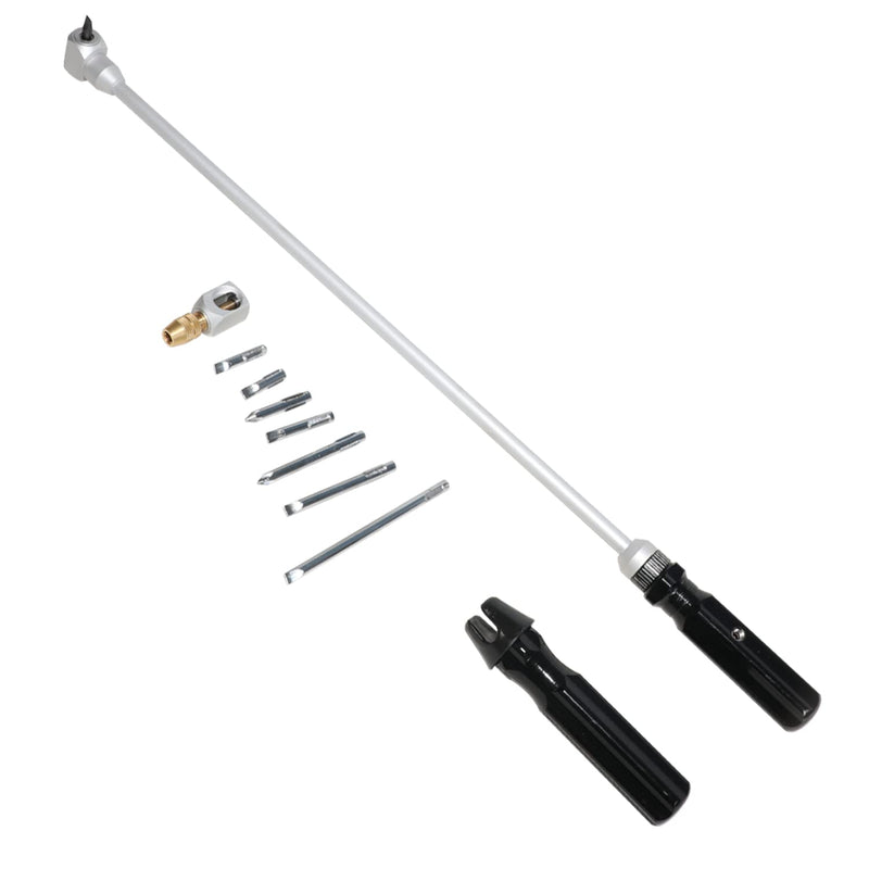 DPTOOL Carburetor Adjustment Wrench Tool 14 Inches Long 90 Degree Bevel Screwdriver Portable Multi-Purpose Screwdriver Kit For Moto Snowmobile, Phillips & Slotted Bits