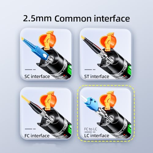 Visual Fault Locator,Fiber Optic Cable Tester Meter, Cable Test Equipment Suitable with 2.5 mm Universal Connector FC Male to LC Female Adapter for CATV Telecommunications