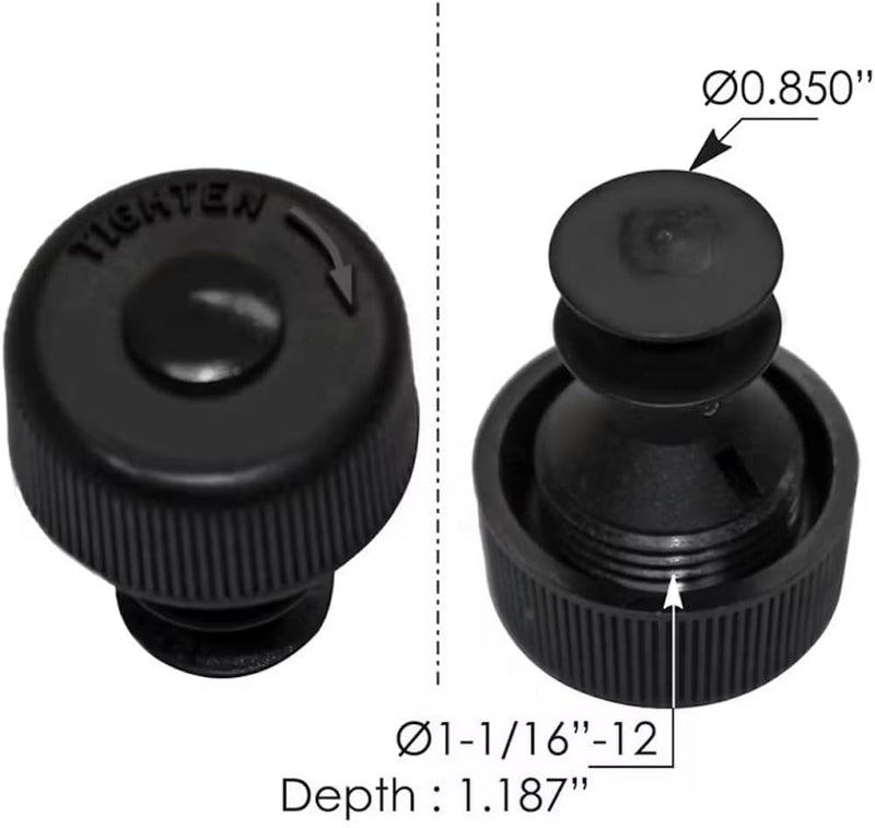 Freightliner Peterbilt Kenworth power steering reservoir cap CQ347357. Compatible with FL112, FL50, FL120, FLD 120sd, FLD 132, T270, T370.