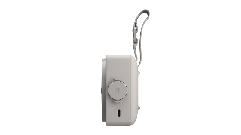 LG xboom Mini by will.i.am Portable Outdoor Bluetooth Speaker, up to 10 Hours, IP67 Dust and Water Resistant, Adjustable Hanging Strap, Warm Grey