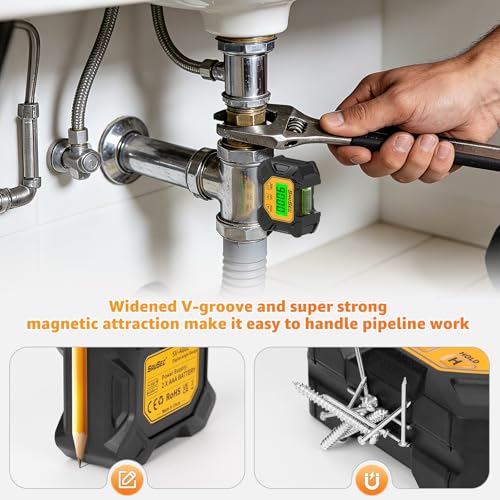 Digital Angle Gauge ±0.1° Accuracy 360° Flip Screen IP54