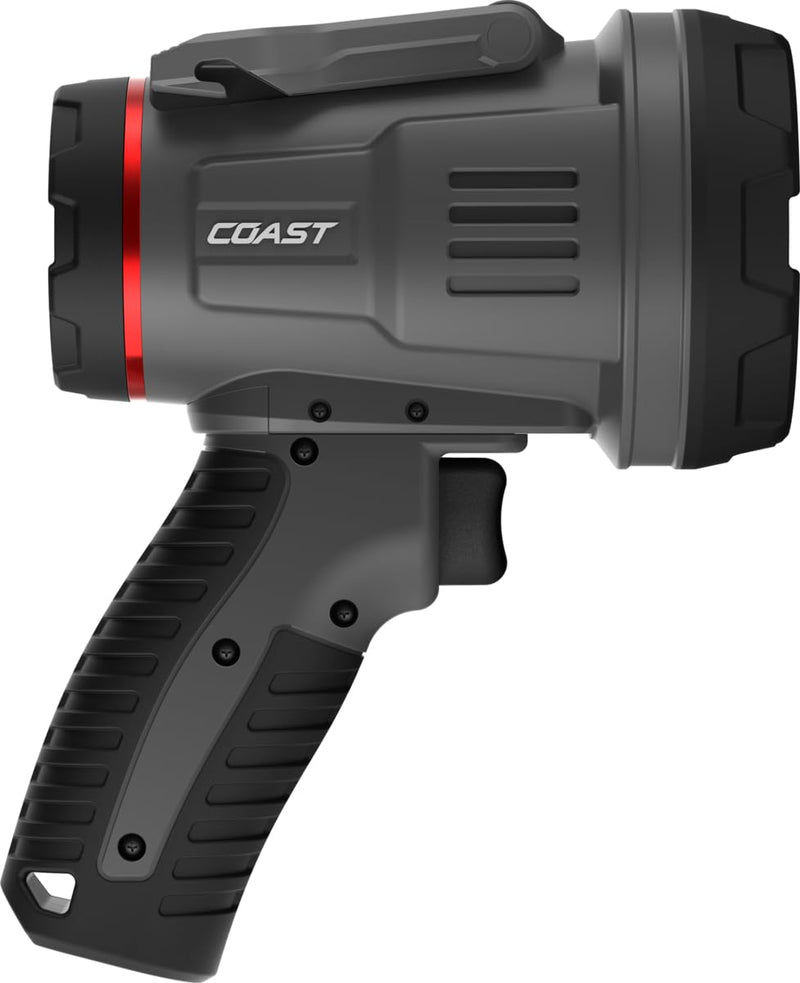 Coast LS20R 2500 Lumen Waterproof Rechargeable Spotlight, 1/4 Mile Rand, 20 Hour Runtime, Spot & Flood Beams, IP67, Floats in Water