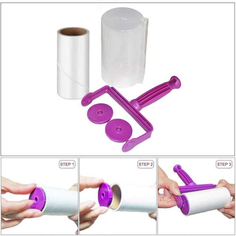 Mr Hsiung & Mrs Yin Lint Rollers for Pet Hair, Clothes Roller, Lint Roller for Clothes, Extra Sticky Lint Remover Brush, Pet Hair Remover, 1 Roller + 5 Refills, 300 Sheets Total 1 Handle, 5 Refills (300 Sheets)