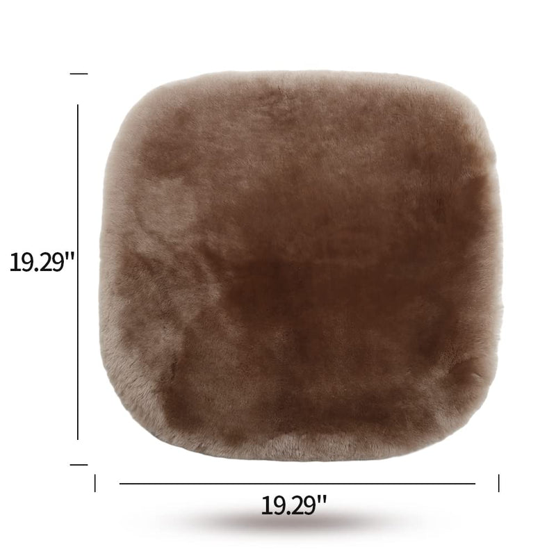 Genuine Sheepskin Auto Seat Pad, Australian Soft Wool Seat Cover Breathable and Sweat-Wicking Comfort Warm Universal Fit,19.2 inch x19.2 inch (Front seat Cushion 1pc, Ivory White) 1 Count (Pack of 1)