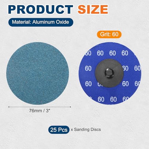  [AUSTRALIA] - 25 Pcs 3" 60 Grit Quick Change Surface Conditioning Discs 3" (60 Grit) 25