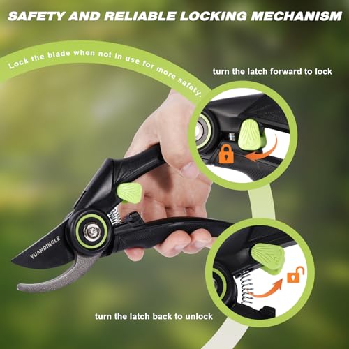  [AUSTRALIA] - Effort-Saving Gardening Scissors Professional Pruning Shears with Ultra-Sharp SK5 Blade Ergonomic Design Anti-Slip Handle for Trimming Thick Branches Essential Tool for Orchard and Garden