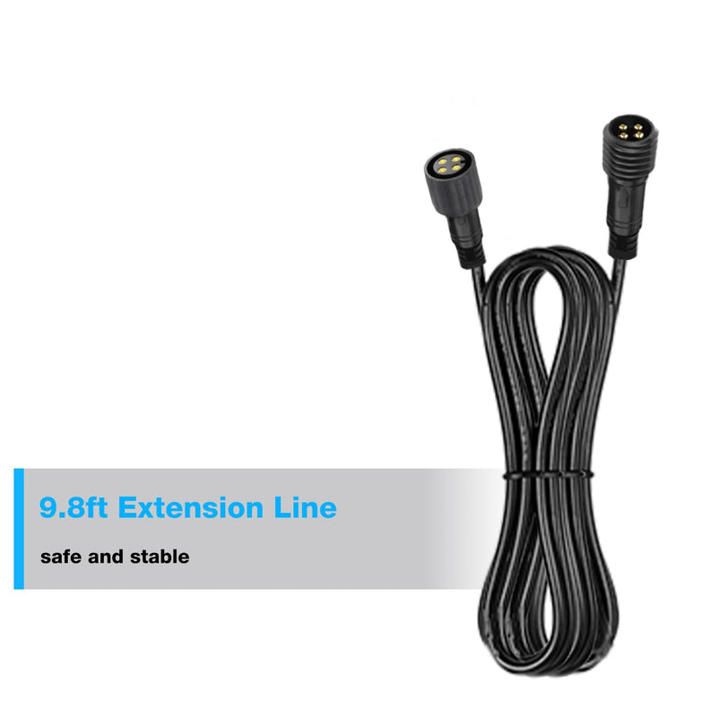 9.8ft Waterproof Boat Light Extension Cable - 22AWG 4-Core Wire for Outdoor RGB Strip Lights, Marine Lighting, RV