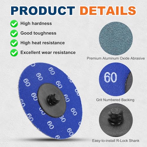  [AUSTRALIA] - 25 Pcs 3" 60 Grit Quick Change Surface Conditioning Discs 3" (60 Grit) 25