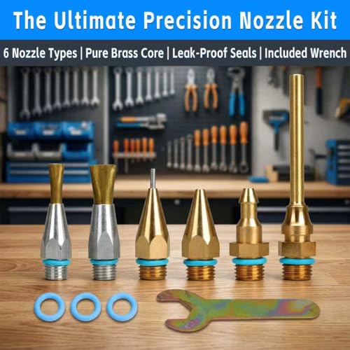 6-Piece Copper Hot Glue Gun Nozzle Set