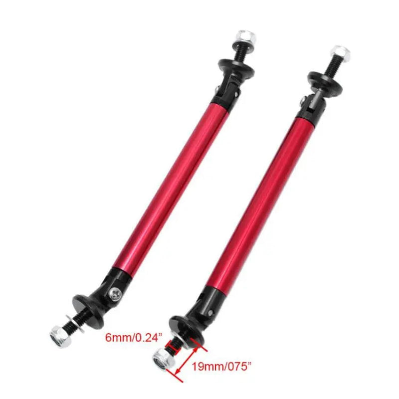 Car Front Bumper Lip Splitter Strut Rod 2PCS Strut Rod Protector Rod Support Bars Adjustable Compatible Auto Bumper Fasteners Lever Kits with Most Vehicles(Red,150mm/5.9") red 150mm=5.9 inch