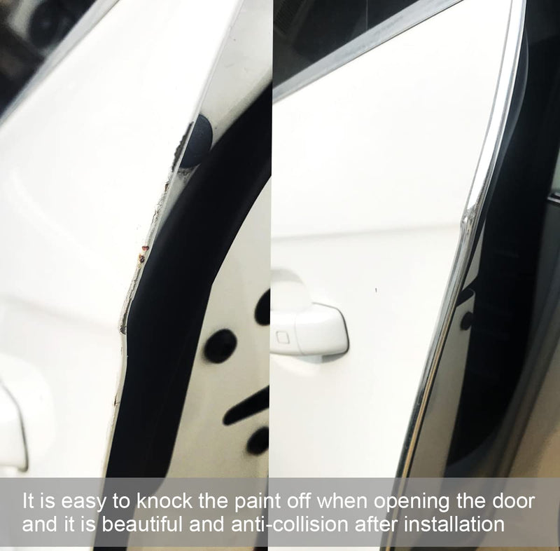 Car Door Edge Guards Chrome Silver Universal U Shape Moulding Trim Strip Automotive Door Protector Decorative for Sedans, Trucks, SUV, ATV (16FT, Silver) 16FT