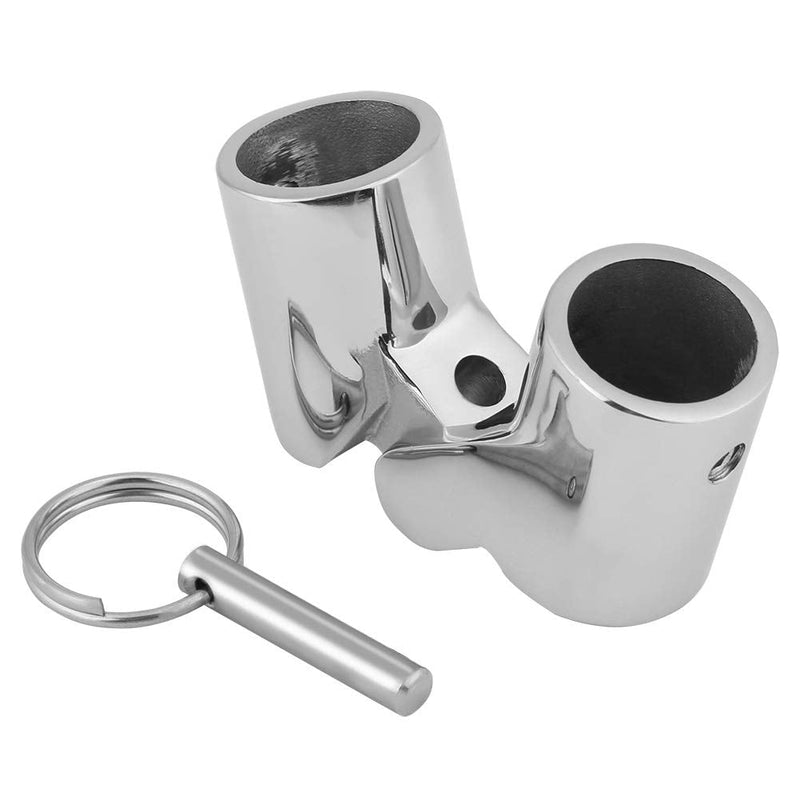 Acouto Boat Rail Stainless Steel Boat Railing Connector Fittings Folding Swivel Coupling Tube Pipe Connector Tube Hinge Tops for Boat Marine Yacht(25mm)