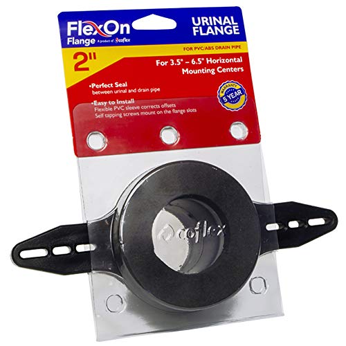 FlexOn Urinal Flange Repair Kit for Home Improvement, Universal 2" Inside Diameter PVC/ABS Pipe, Flexible PVC Sleeve, Easy Install Flanges for Wall Mounted Urinals