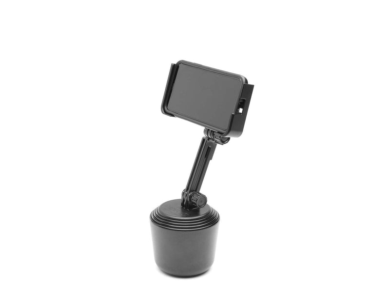 WeatherTech CupFone Two View with Extension – Adjustable, Universal Cup Holder Cell Phone Mount Car & Truck Accessory – Best Design for iPhone & Smartphone Charging – Black Plastic Knobs