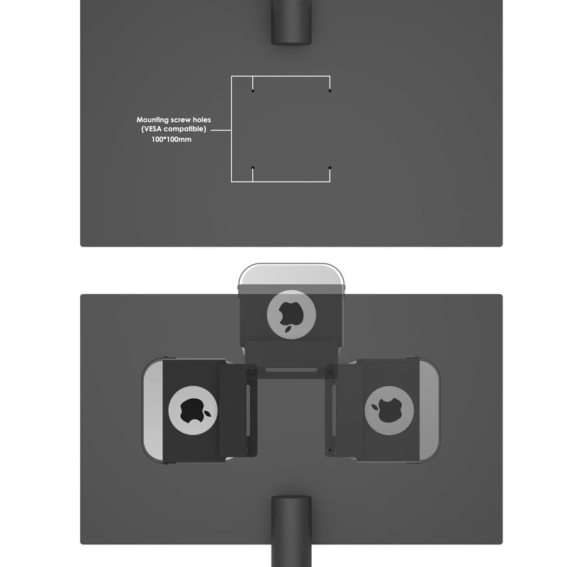 Compatibe for Mac mini M4 Monitor Back Stand, wallmount, Desktop Bottom Mount, Supports Screw and Adhesive Installation. Built-in Fixed Slot for USB hub or Portable Hard Drive.(Black) black