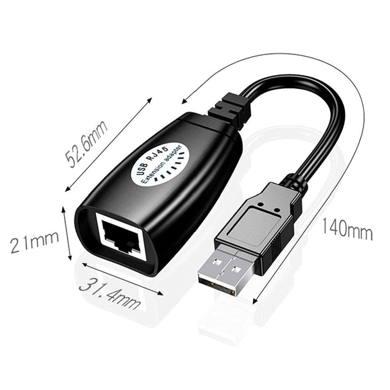 USB Over Ethernet Extender to Rj45 Adapter for Cat 6/6e/5/5e UP to 50m/164ft, USB to Ethernet Adapter for Laptop, Compatible with Computers, Mobile Phones, Keyboards, U Disks, Printers