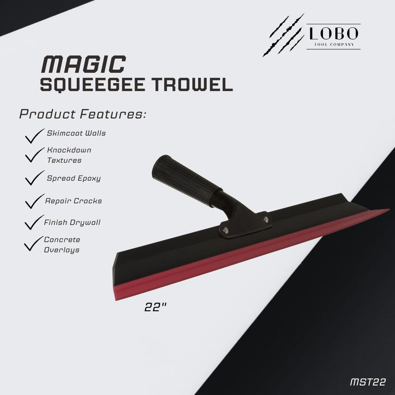 Lobo Tools Magic Squeegee Trowel for Knockdown, Drywall, Concrete, Epoxy (22") 22"
