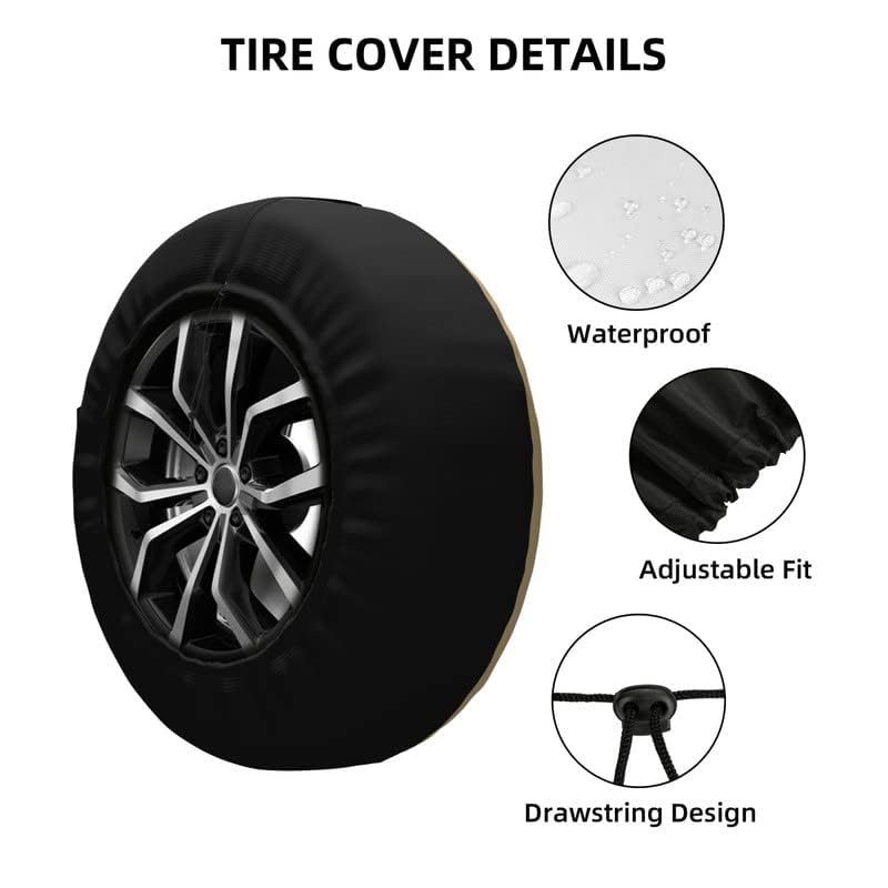 Spare Tire Cover Weatherproof Universal Wheel Protectors for RV Camper Travel Trailer SUV Truck 14 Inch