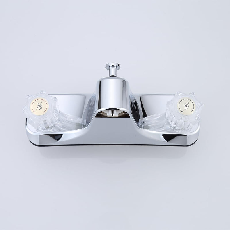 Off-Set Mobile Home Tub/Shower Faucet, Chrome Finish, Acrylic, 2-Handle Design