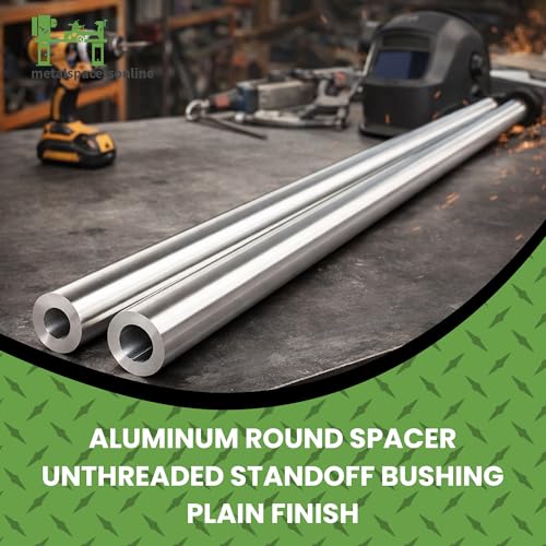 Aluminum Spacer 3/8" OD x 1/4" ID x 36" Long Round Spacer 2 Pack