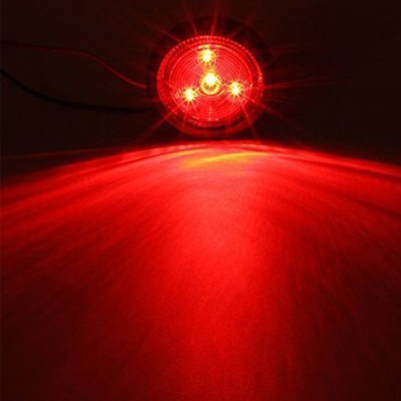 NEW SUN® Ultimate 4 Pack 2.5" LED Trailer Marker Lights, Amber & Red, Waterproof with Round Reflex Design, 4 Diodes, 12V Grommet & Wire for Boat, Truck, RV, Camper Trailers 2R+2A