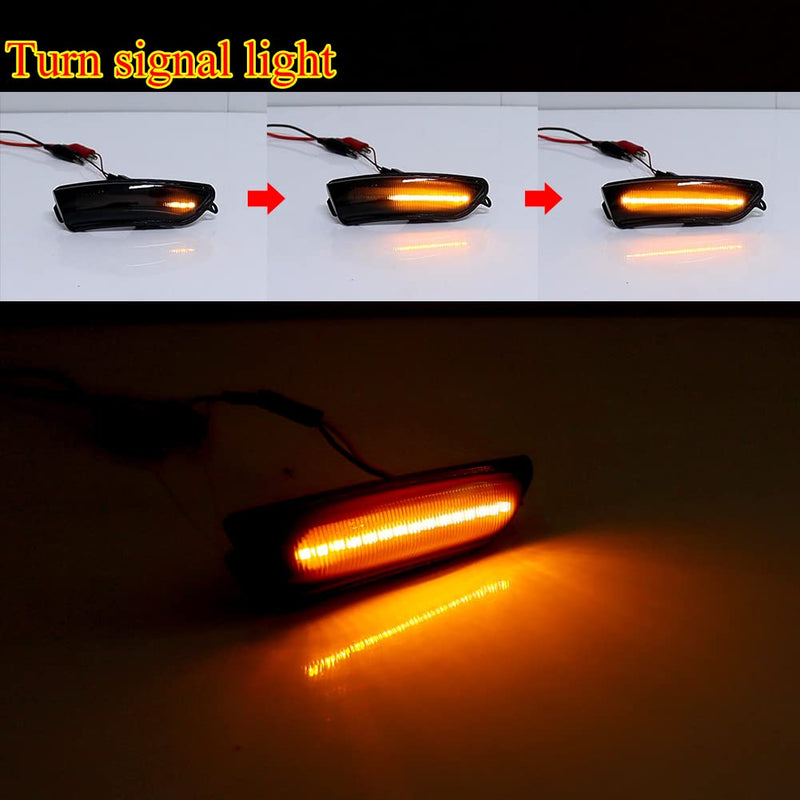 GTINTHEBOX Smoked Lens Sequential Amber LED Side Mirror Blinker Turn Signal Lights For 2011-2020 Chrysler 300 Side marker Lamp